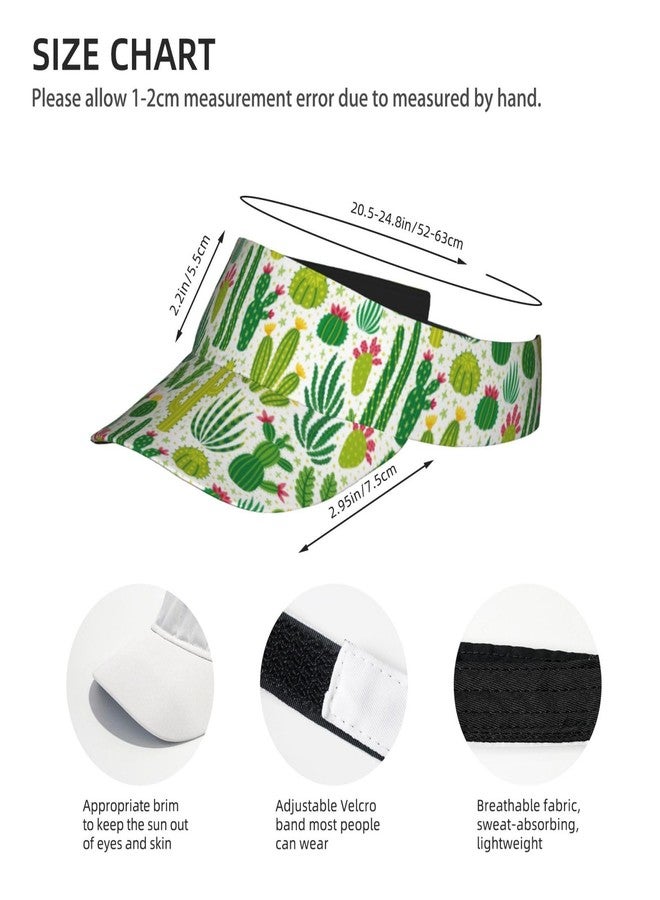TINUADEE Cute Cactus Cacti Succulents Sports Sun Visor Hats Adjustable Men Women Lightweight Packable Cooling Empty Top Visor Hat for Running, Tennis, Golf - Image 4